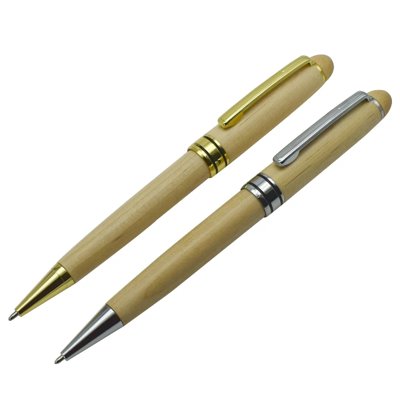

Natural Wooden Ballpoint Pen Eco-friendly Maple Wood Ballpen 0.7mm Black Blue Ink Refill Writing Tools Office School Supplies