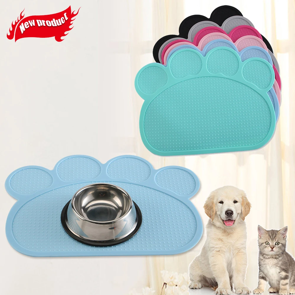 

Creative Waterproof Dog Paw-shaped Pet Silicone Placemat Non-slip Dog Cat Food Bowl Drinking Pad Easy To Clean Pet Supplies