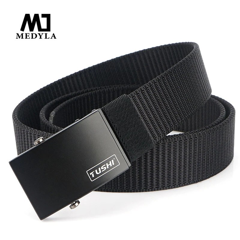 Men's Belt High Quality Nylon Thickening Casual Wild Belt Automatic Buckle Belt Youth Outdoor Activity Canvas Belt BLL051