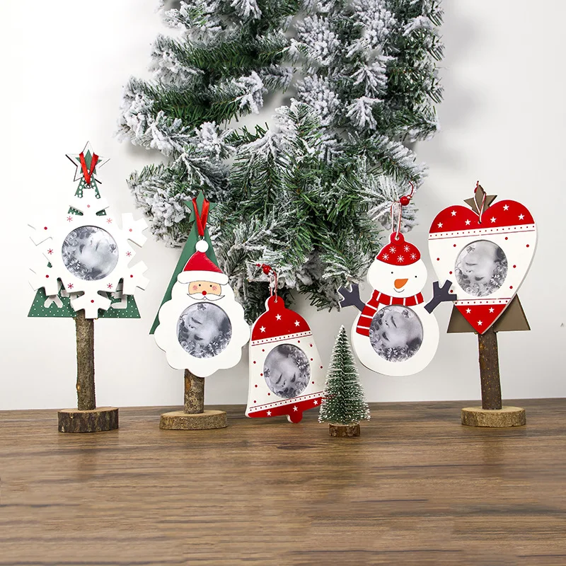 

1pcs Cute Creative Christmas Photo Frame Pendant Christmas Tree Hanging Decor Ornaments Home Decoration Crafts Kids Photo Frame
