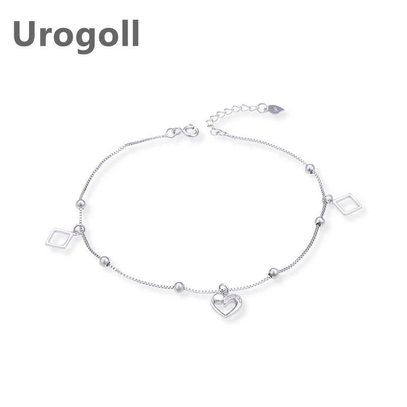 

Women Anklet Pure 925 Sterling Silver Love Heart Zircon Anklet To Lady Decoration Jewelry Foot Accessories Dress Up For Girl