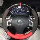 Чехол на руль для Lexus NX200 ES RX ES300, прошитая вручную, из кожи и замши, из углеродного волокна, аксессуары для салона автомобиля