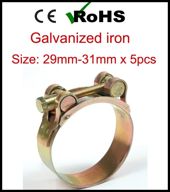 29 мм 31 x 5 шт высокий крутящий момент металлические хомуты для шланга с Т болтом
