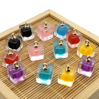 pack of 5 transparent mini acrylic decorative pendant for diy colorful square bead necklace earring jewelry making 18mm pendant