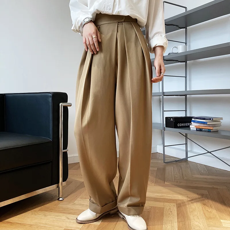 

TVVOVVIN High Waist Hook And Loop Fastener Pants Women's Spring Solid Color Loose Casual Wide Leg Pants NDWG
