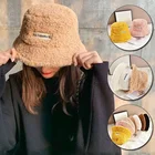 Женская шапка, однотонная теплая Женская шапка из искусственного меха, зимняя Панама из искусственного меха для женщин и девушек, уличная Солнцезащитная шапка, Панама, шапка