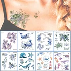 Татуировка-наклейка для тела, Одноразовая, с ручной росписью, 12 видов