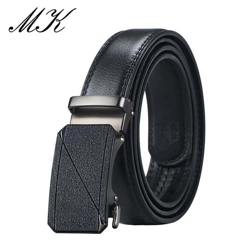 Maikun Automatic Belts for Men Fashion Pattern Metal Buckle Male Leather Belts Business Casual Men Belts