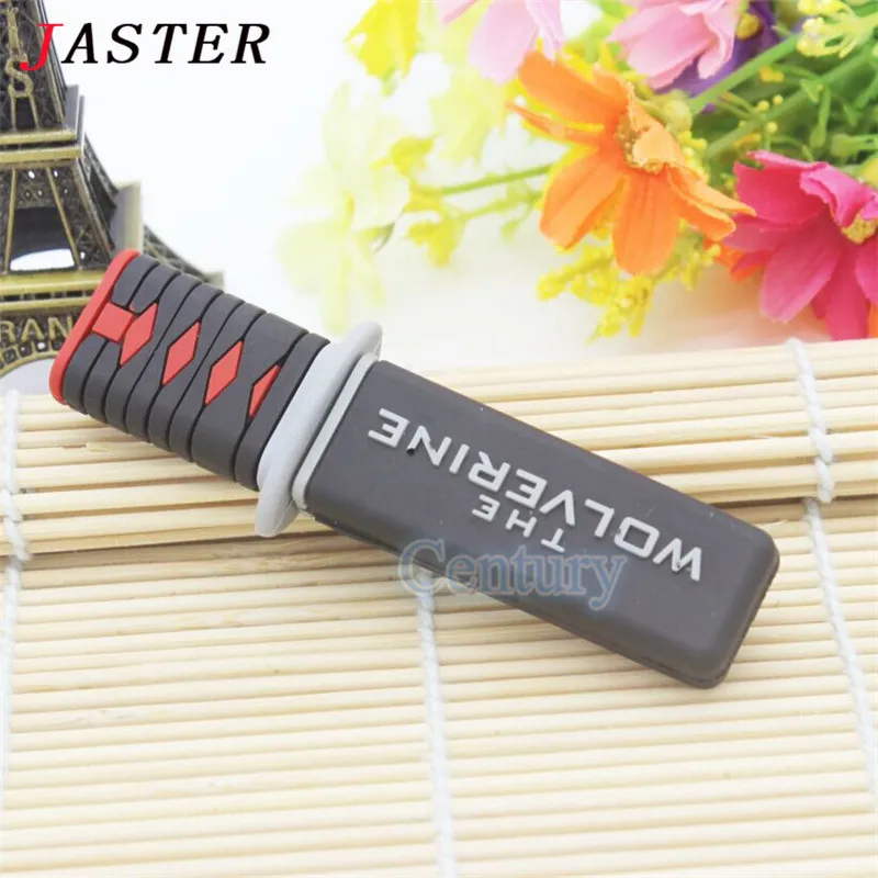 Мультфильм пластичный монтаж меч самурая флеш диск USB 2 0 4GB/8GB/16GB/32GB/64GB 128GB ручка для