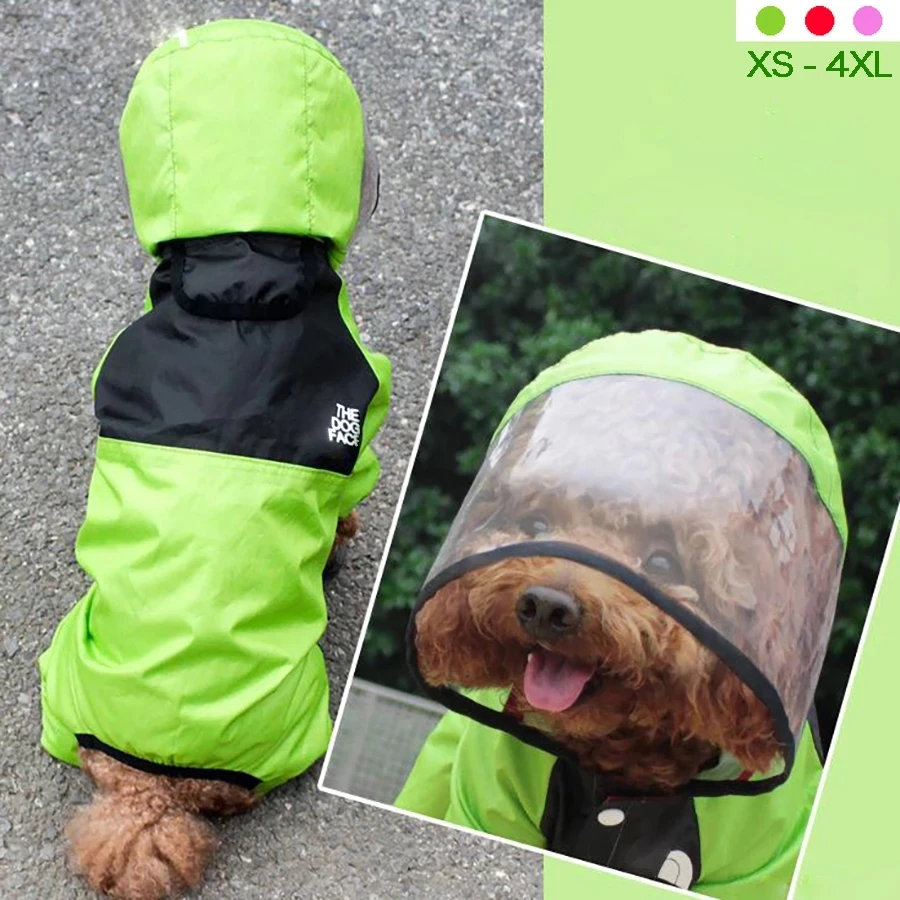 Pet Waterproof Detachable Rain Jacket Clothes Fashion Patterns Pet Coat For Rainy Day