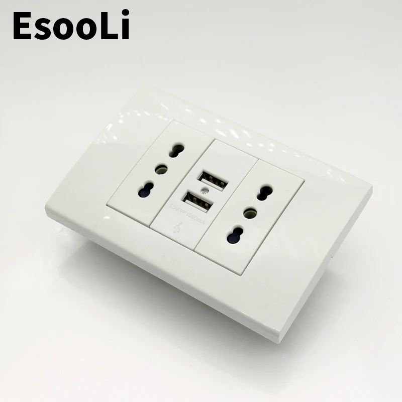 Настенная розетка EsooLi 16 А Usb 118 Х80 мм | Обустройство дома