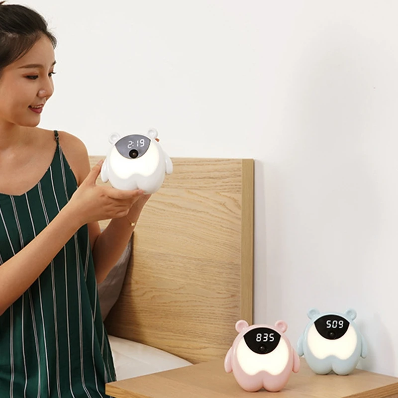 Bedside Alarm Clock With RGB Night Light Wake Up Lights Motion Sensor Lamp For Kids Baby&ampChildren Bedroom Decor | Дом и сад