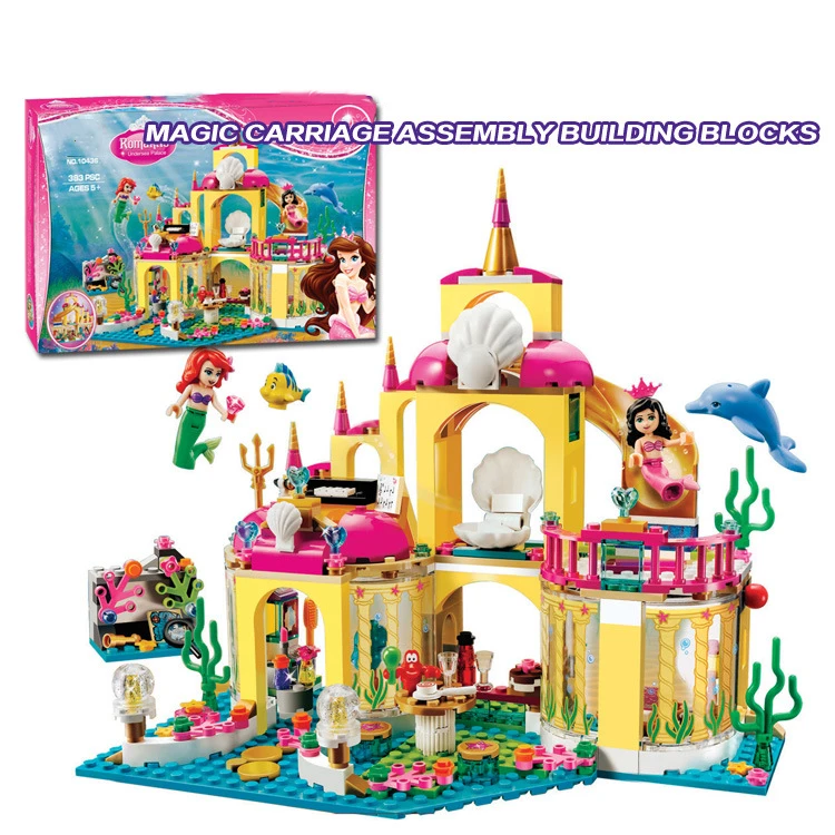 Принцесса арильс подводный дворец Замок русалки совместим с 41063 25016 lepinblocks