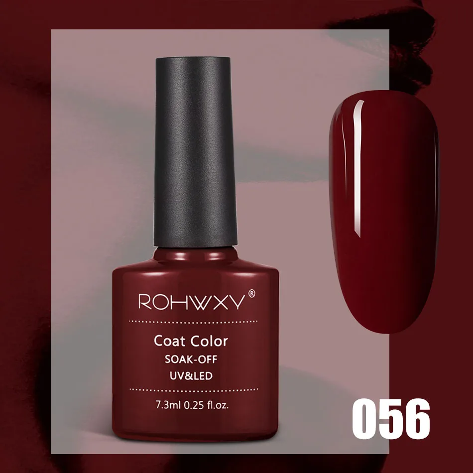 ROHWXY УФ-гель для ногтей Гибридный лак для замачивания ногтей полуперманентный верхний Базовый лак для ногтей все для маникюра Гель-лак - Цвет: A056