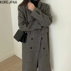 Куртка Шерстяная Женская, двубортная, с воротником и длинным рукавом, осень 2021