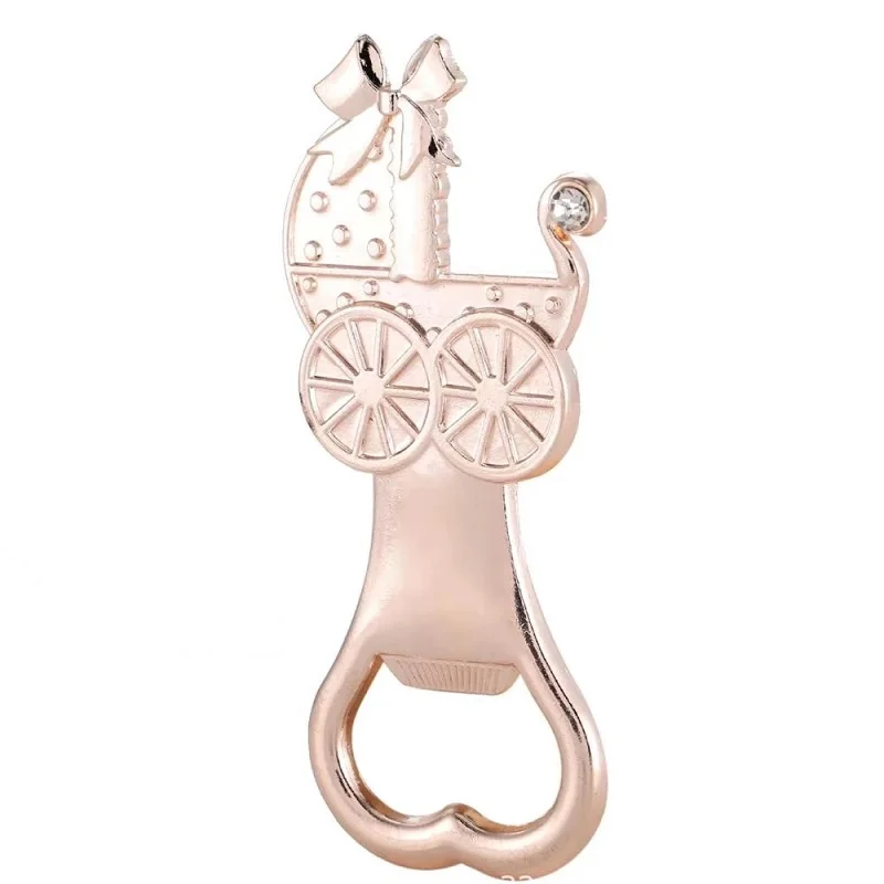 

30 PCS/Lot Baby Shower Gifts Boy Girl Birthday Party Giveaways Baptism Souvenirs Gold Metal Baby Carriage Bottle Opener