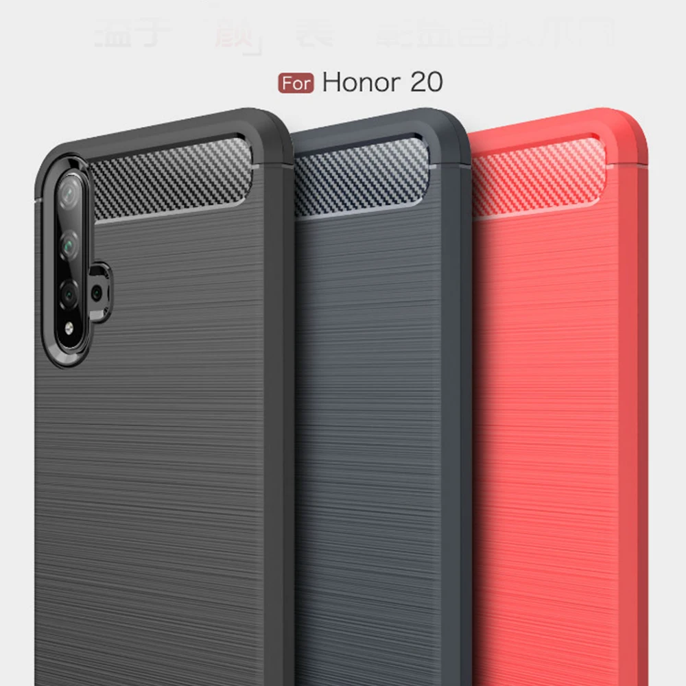 Чехол из углеродного волокна для Honor 20 Pro Nova 5i 9X 8S 8X прочный защитный чехол Huawei P30 Lite