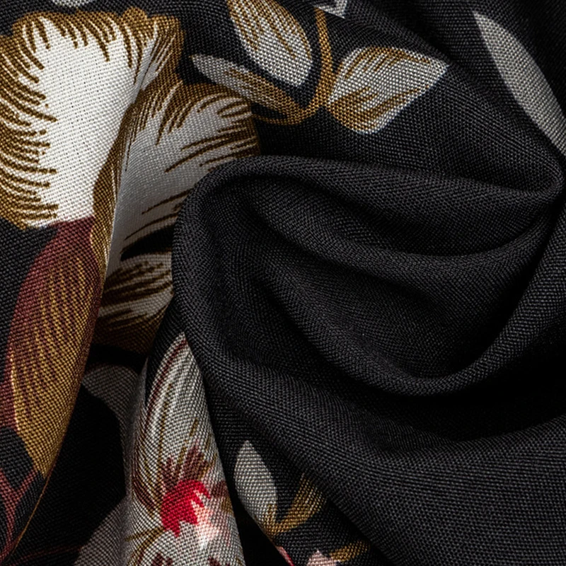 

Spring Autumn Women Floral Dress Puff Sleeve High Waist Ladies Dress Bow Stand Collar Female A-Line Knee Length Dresses for Lady