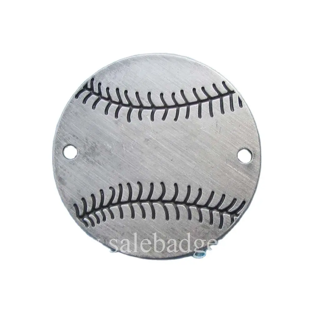 

Hand Made Custom cheap unique round Baseball Brooch