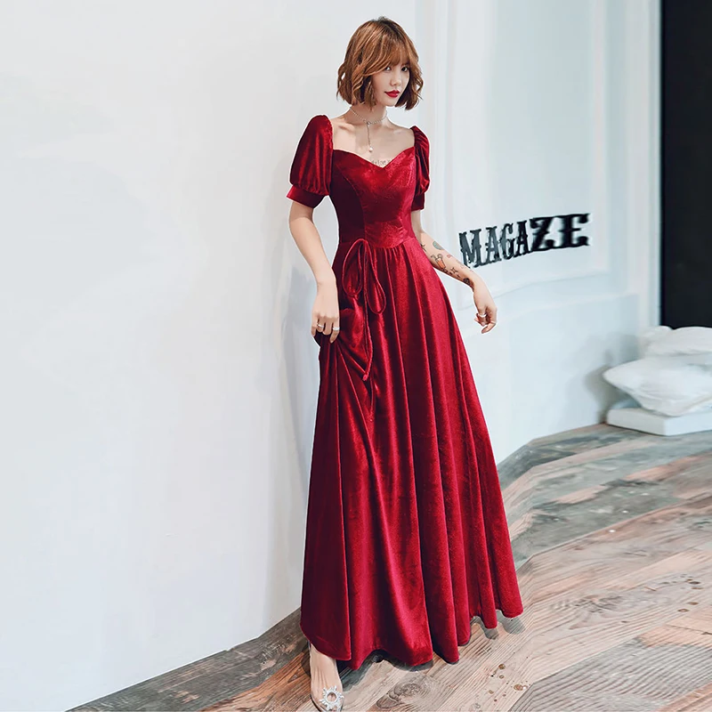 Вельветовые вечерние платья новинка 2019 длинное вечернее платье с вырезом