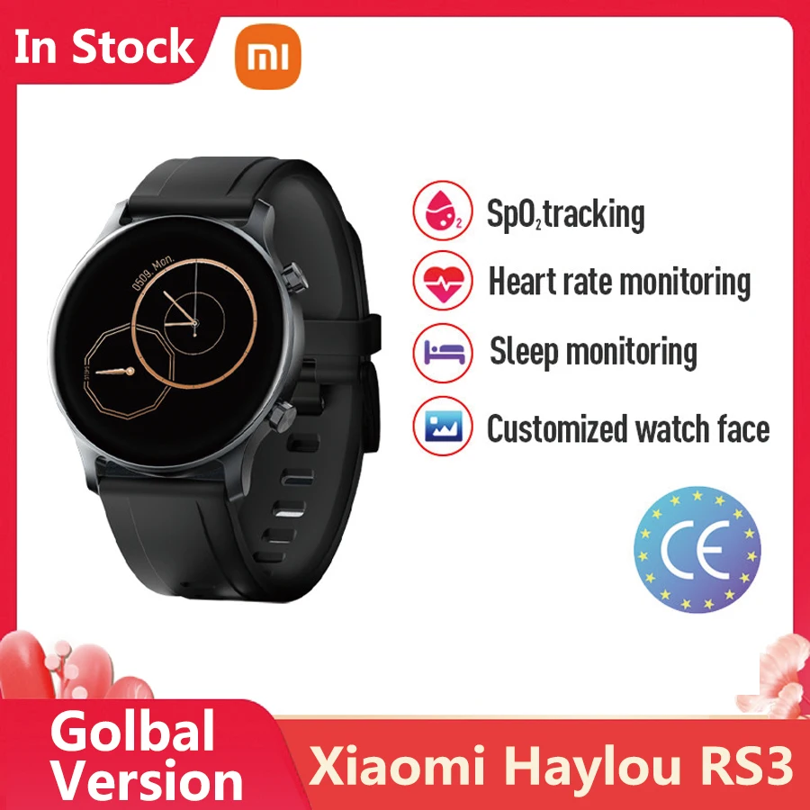 Xiaomi Haylou Rs3 Ls04 Smart Watch 1.2 Inch Amoled Screen Gps Bluetooth 5.0 14 Sport Modes Heart Rate Detection Fitness Tracker