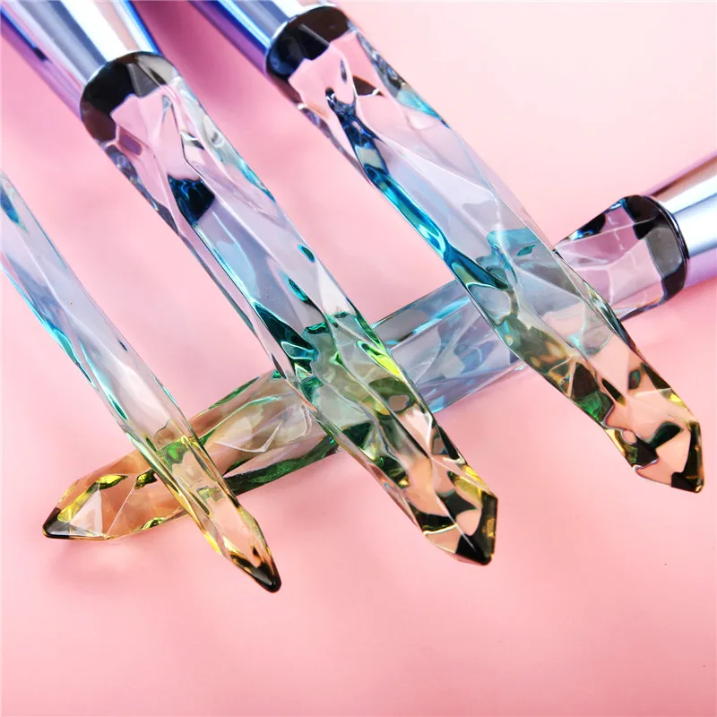 

10Pcs Diamond Eye Makeup Brushes Set Professional Crystal Eyeshadow Eyebrow High Quality Lip Eyeliner Make Up Brush Kit Tools