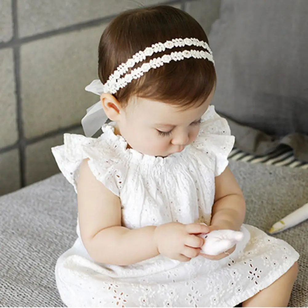 

Детская эластичная Кружевная повязка на голову с бантом