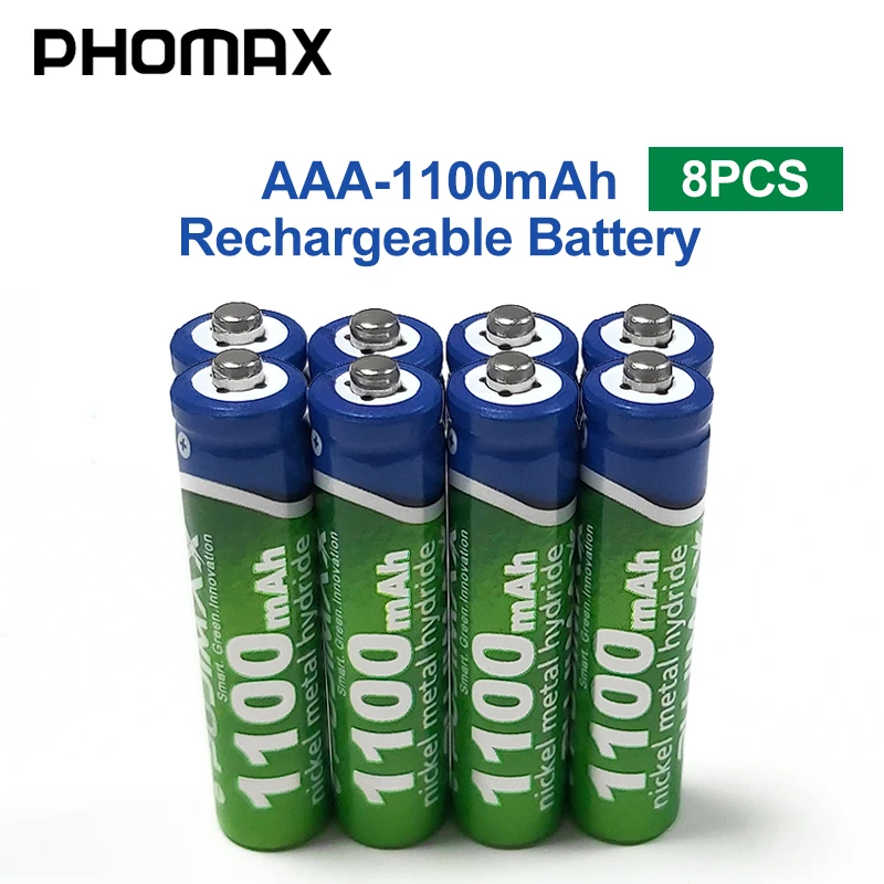 Перезаряжаемая батарея PHOMAX 1100 мАч AAA 8 шт./лот 1 2 в калькулятор электронная игрушка