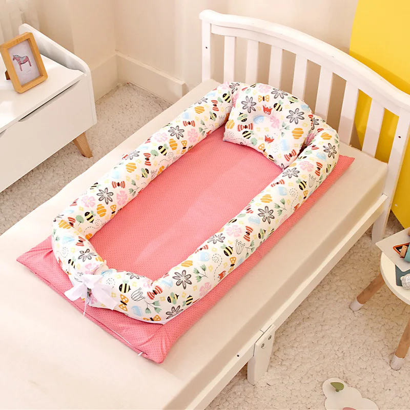 

Toddler Bed Baby Nest Nursery Kids Bed Clothes Portable Baby Carrycot Bassinet Baby Crib Beds Soft Cotton YHM055
