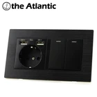 16A розетка с выключателем, светильник, розетка с usb-портом, двойной выход, черный, алюминиевый сплав, металлическая рама 146 tomada usb parede,tomada com usb,adaptador,tomadas eltricas,soquete