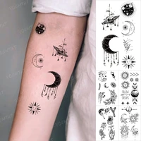 small waterproof temporary tattoo stickers moon planet arm wrist kids fake tatoo body art flash tatto men women