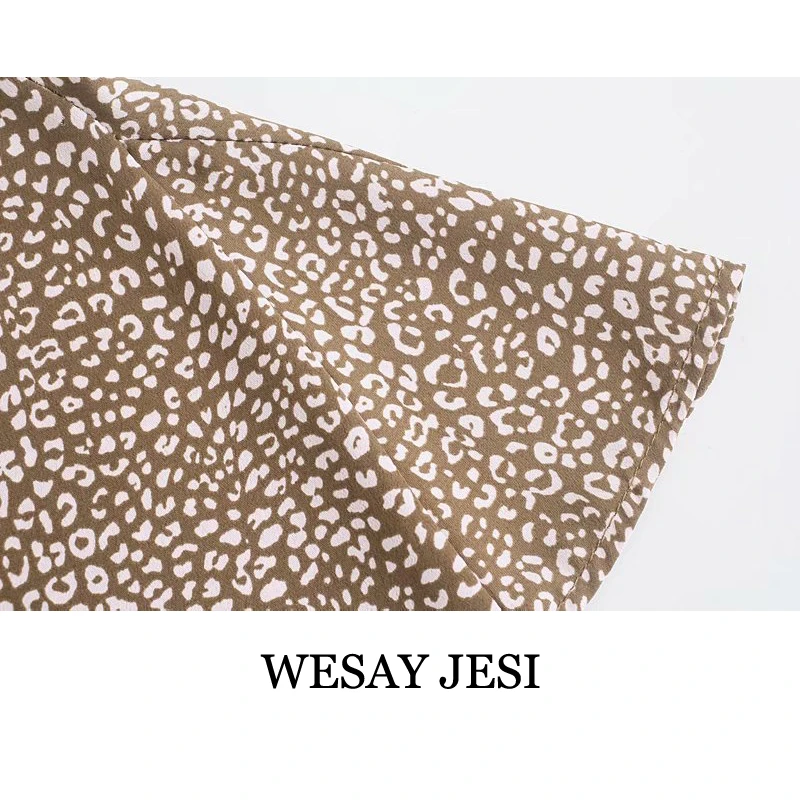 

WESAY JESI Dress Woman 2021 Women's Summer Sundresses Vintage Chic Animal Print Sexy Sleeveless Off Shoulder Side Zipper Female