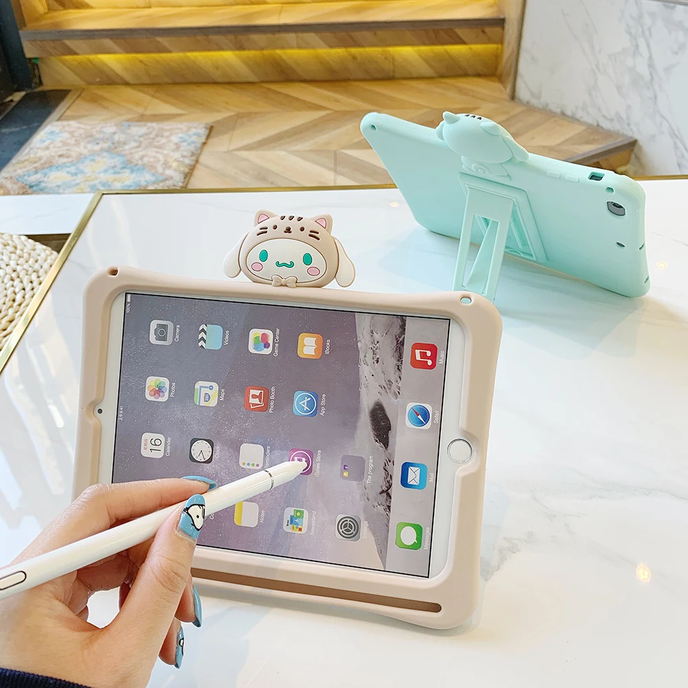 Для iPad 10 2 7 9 2018 2017 детский чехол Pro 5 силиконовый для Mini 1 3 4 Air с подставкой и слотом