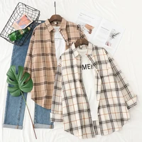 plaid shirts womens blouses long sleeve lady checked tops loose female outwear casual clothes spring autumn news