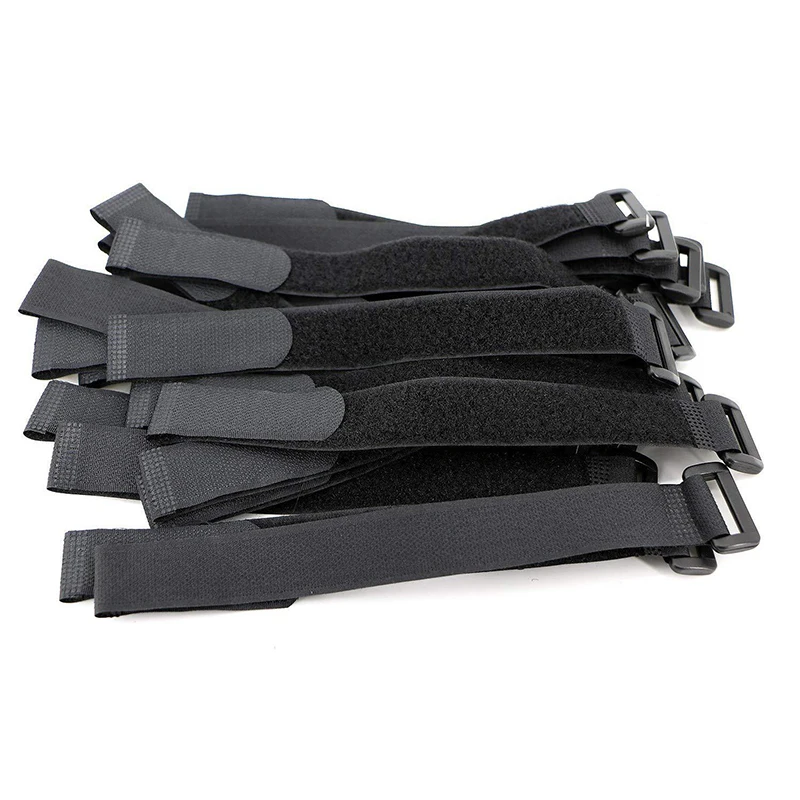 

15PCS 2.5cm Width Nylon Reverse Buckle Velcros Magic Hook Loop Fastener Cable Ties Velcroing Strap Sticky Line Finishing Black