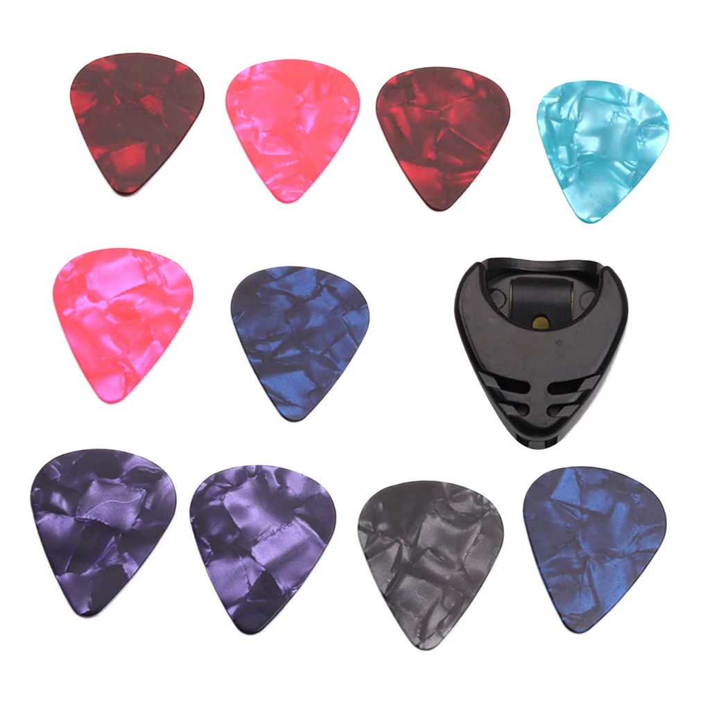 10 stücke gitarre pick akustische musik picks plektrum 046mm dicke gitarre zubehör mit pick fall für bass elektrische gitarren free gl
