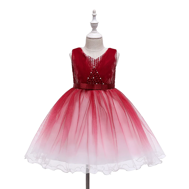 2021 Lace Sequins Formal Evening Wedding Gown Tutu Princess Dress Flower Girls Children Clothing Kids Party For Girl Clothes | Детская