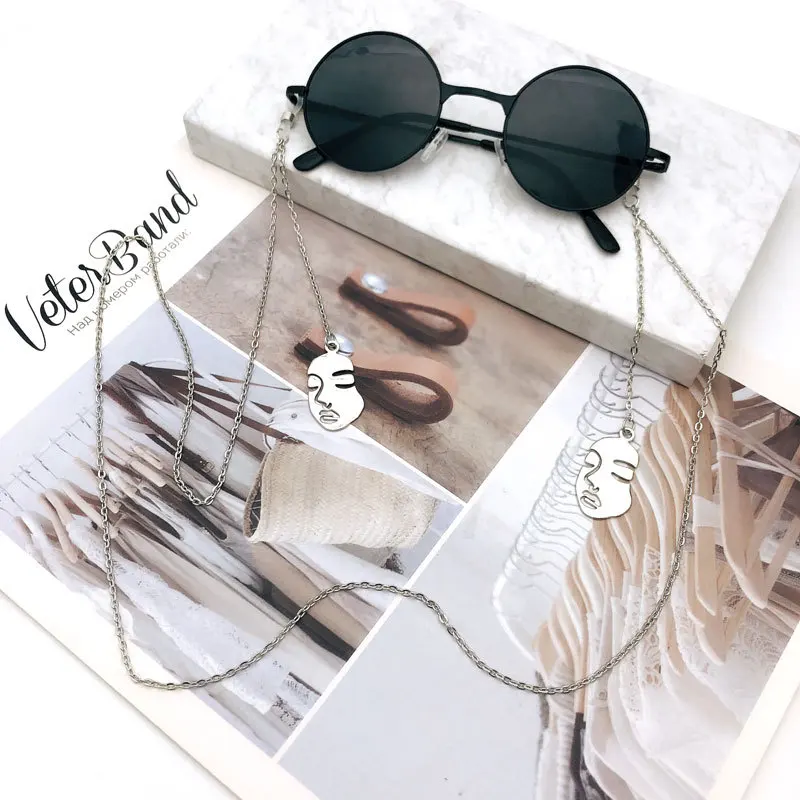 2020 уникальная подвеска для лица солнцезащитные очки ремешок ожерелье медный