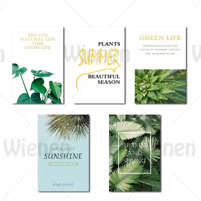 

Nordic Spring & Summer Posters and Prints Leaf Wall Art Canvas Painting Tropical Green Plants Decor Painting Modern Home Decor