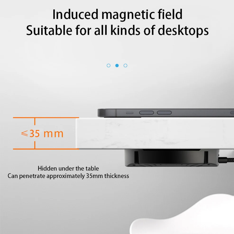 35mm Long Distance Wireless Charger Invisible Base Hide Desktop Table Fast Air Charging for iPhone 11 Pro Max Xs Samsung S21 S20 | Мобильные