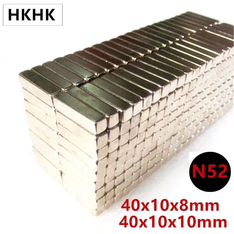 10/20 шт/партия N52 магнит 40x10x8 мм 40x10x10 сильный квадратный неодимовый редкоземельный
