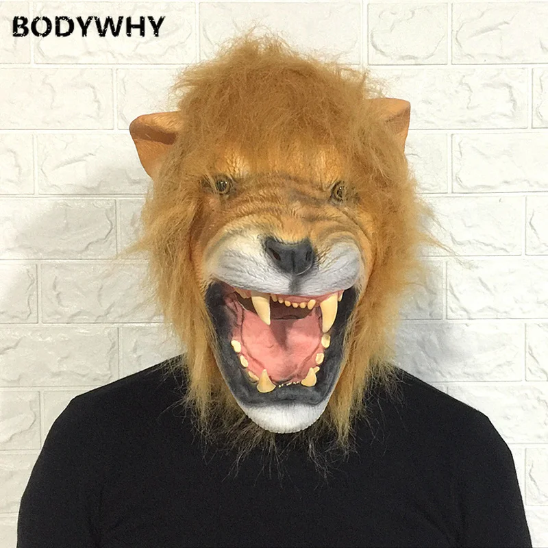 Костюм талисмана ручной работы с маской льва и головой животного костюм для