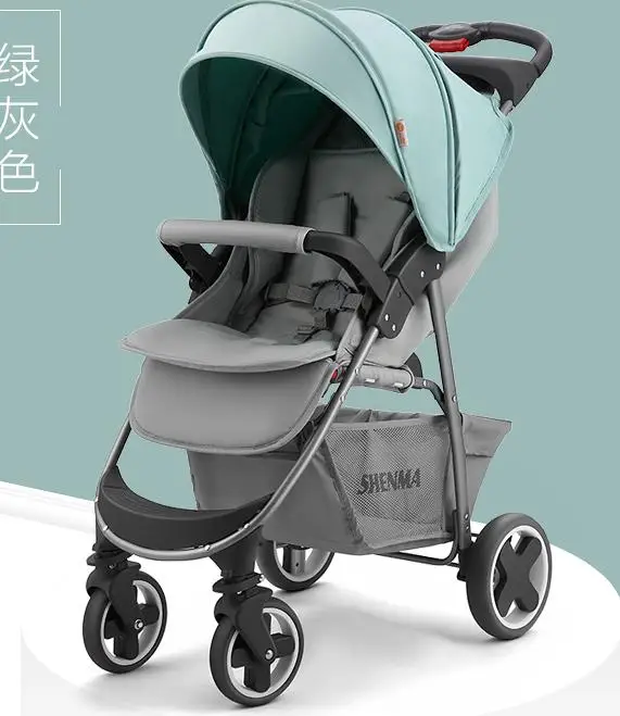 Baby stroller children's lightweight folding umbrella car newborn can sit reclining baby portable shock absorber trolley - Цвет: A