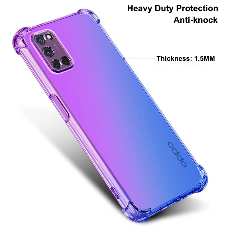 gradient soft tpu cover phone case for oppo a8 a9 a12 a15 a32 a54 a74 a94 oppo f17 f17 pro f19 pro f19 pro plus funda free global shipping