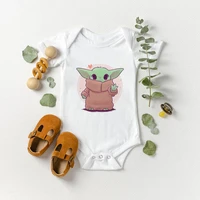 baby rompers mandalorian newborn clothing infant short sleeve jumpsuit baby yoda outfits toddler onesies bodysuit dropship