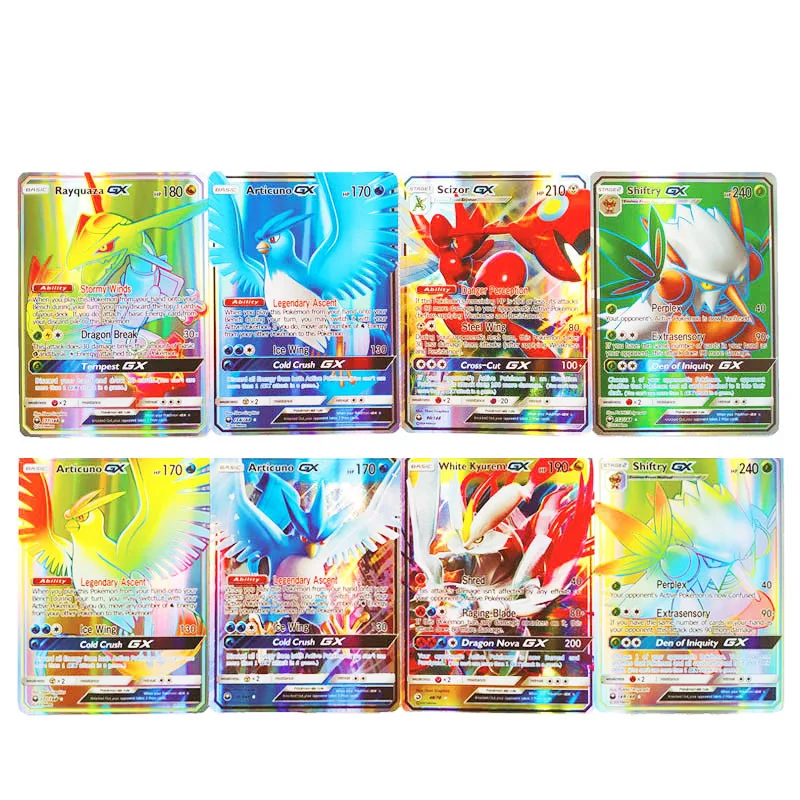 60 шт./компл. Tag team EX Mega GX Shining Pokemon Cards Battle Game детская коллекция