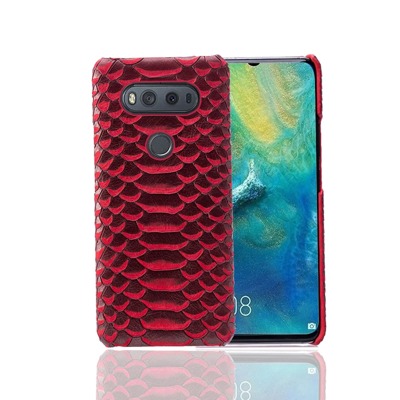 Чехол для телефона LG V10 V20 V30 V40 V50 из воловьей кожи с текстурой змеи ForG3 G4 G5 G6 G7 G8s K40 K50