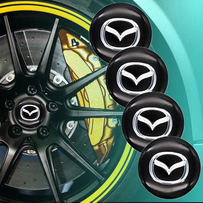 Автозапчасти, 4 шт., 65 мм, наклейка на центр колеса, чехол с логотипом ступицы колеса, наклейка, чехол с логотипом Mazda, наклейка для модификации...