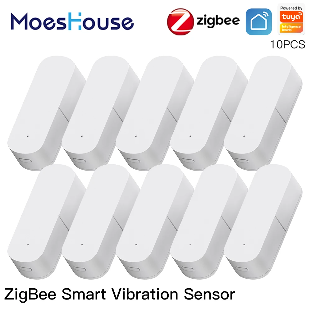 Датчик вибрации MoesHouse Zigbee, умный датчик обнаружения движения и удара в режиме реального времени - изображение