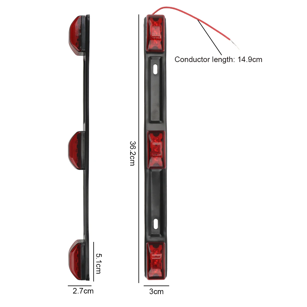 

12V Truck Trailer Rear Brack Lights for Pickup Truck RV CAR Red 9 LED Side Marker Lamp Bar